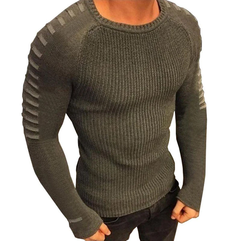 Men's Casual Round Neck Slim Fit Long Sleeve Knit Sweater 9262178959544