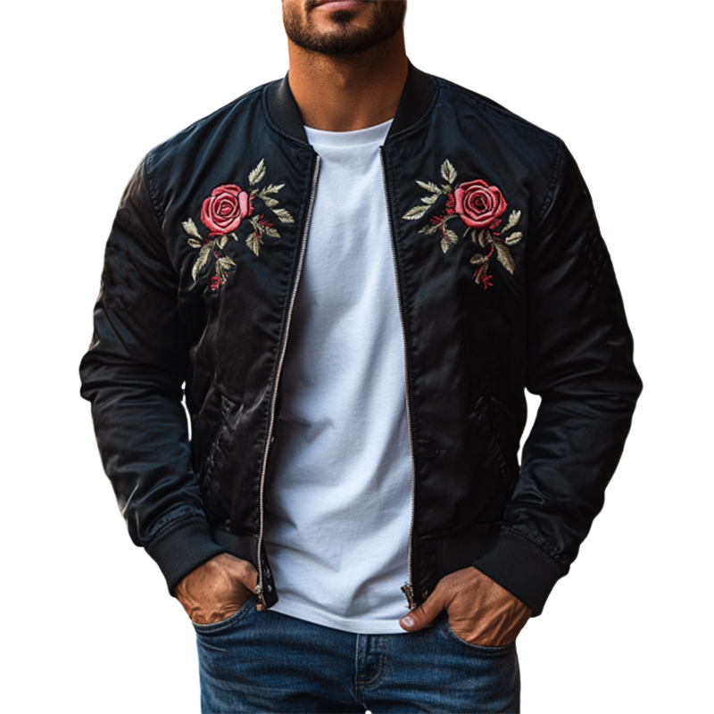 Men's Classic Casual Embroidered Flight Jacket 9892392272056
