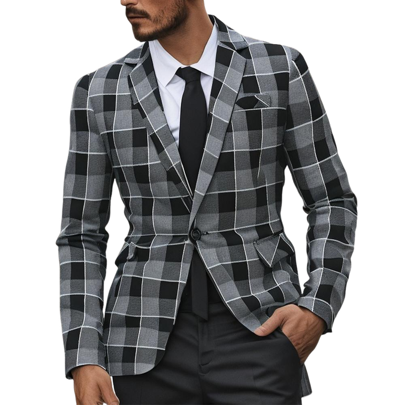 Men's Vintage Check Casual Blazer 9906104336568
