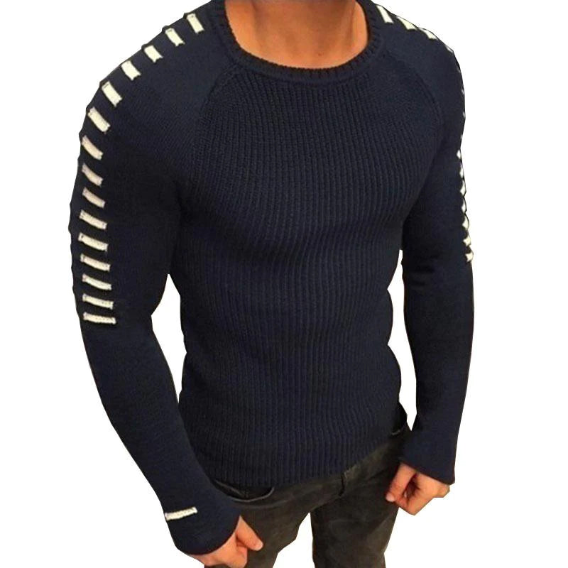 Men's Casual Round Neck Slim Fit Long Sleeve Knit Sweater 9262178959544