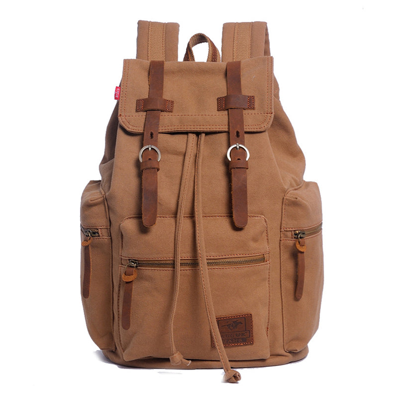 RUCKSACK AUS VINTAGE-CANVAS MIT MEHREREN TASCHEN UND KLAPPE