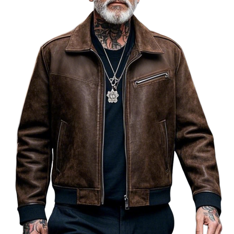 Men's Vintage Casual Lapel Suede Jacket 9902008598712
