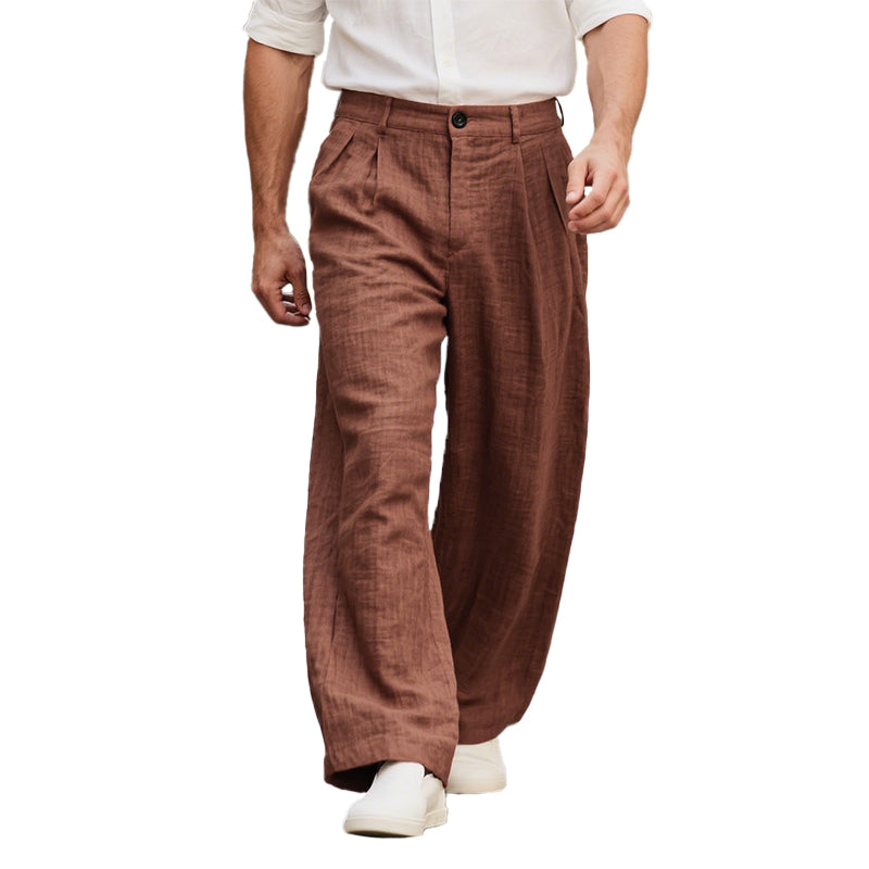 Men's Spring Fashion Casual Loose Cotton and Linen Pants 9942358556856