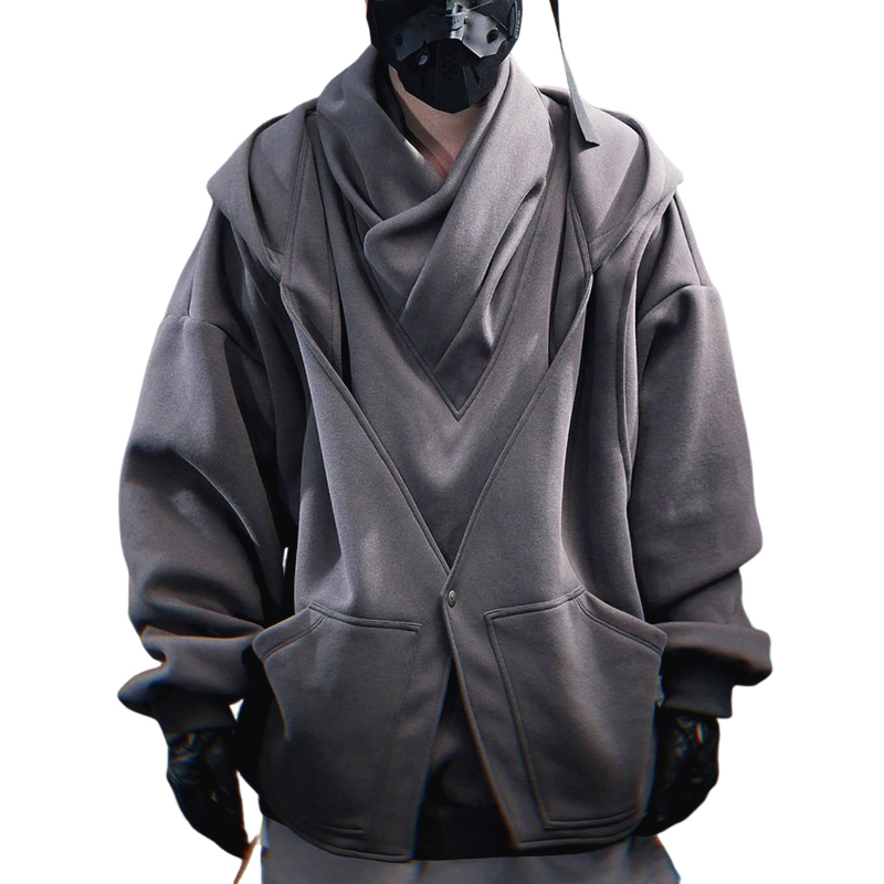 Men's Lightweight Casual Blended Hooded Fake Two-Piece Jacket 9907264651448