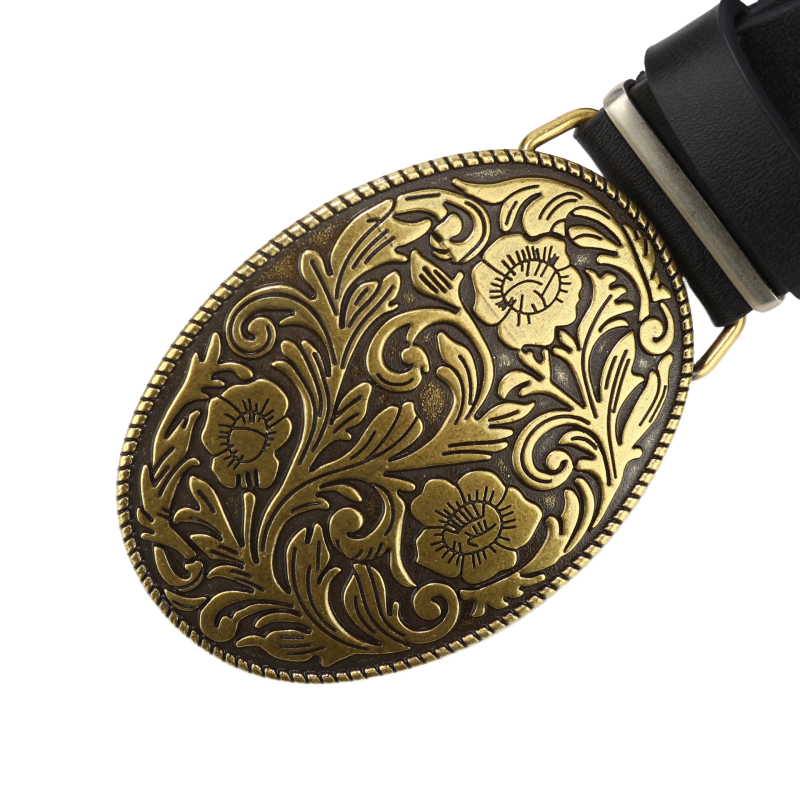 Men's Vintage Engraved Western Cowboy Leather Belt 9893976703160