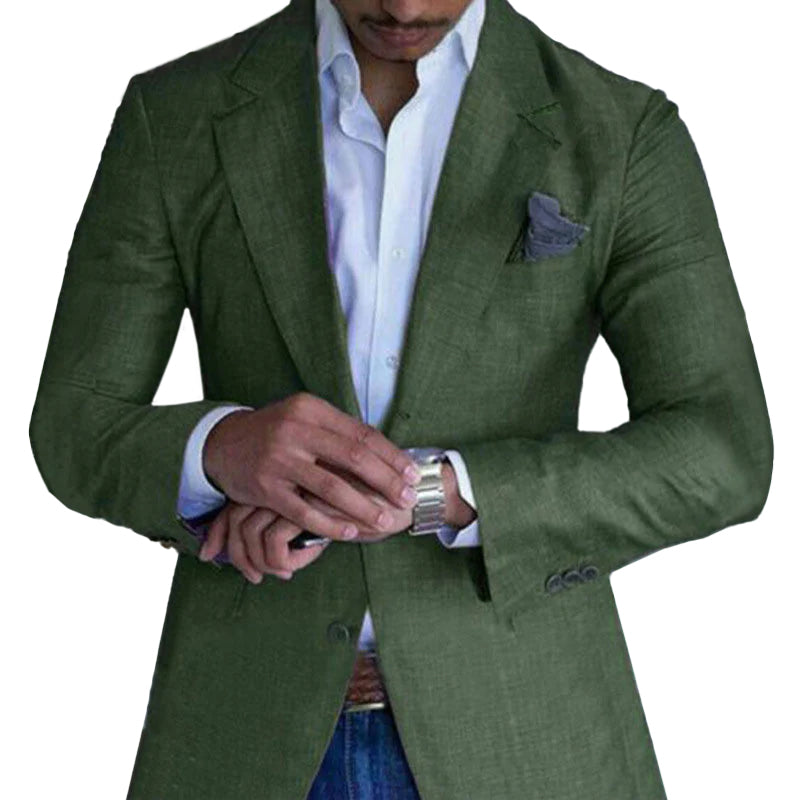 Men's Business Single Breasted Two Buttons Lapel Collar Blazer 9888556875960