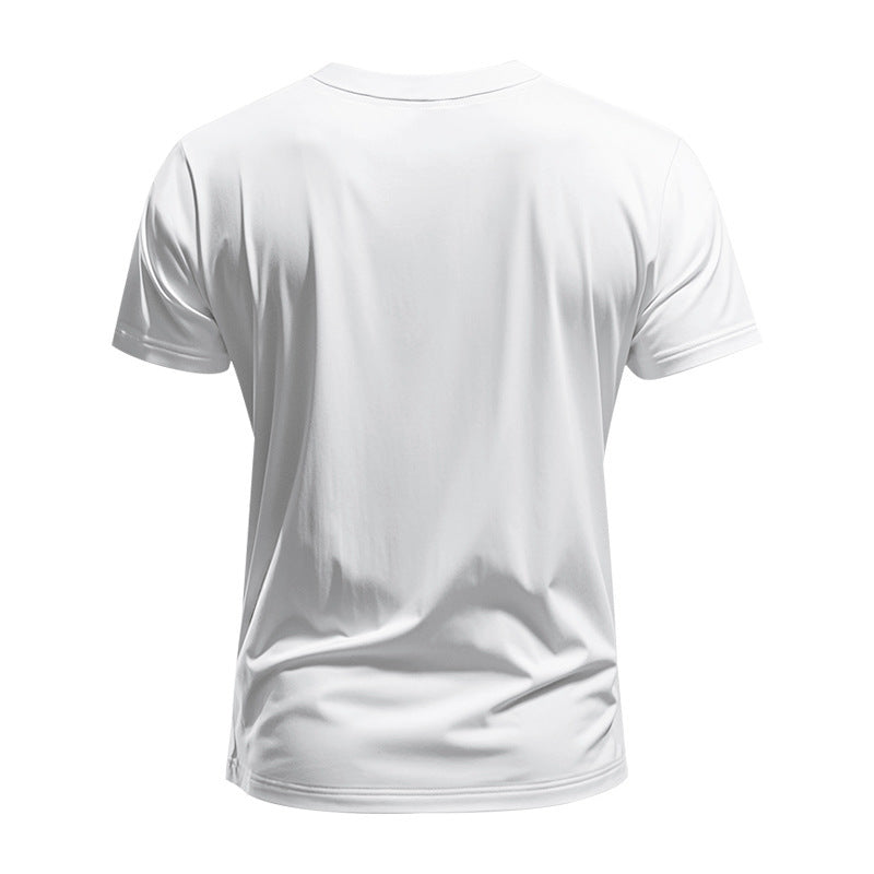 Men's Solid Color Casual V-neck Short-sleeved T-shirt 9906103320760