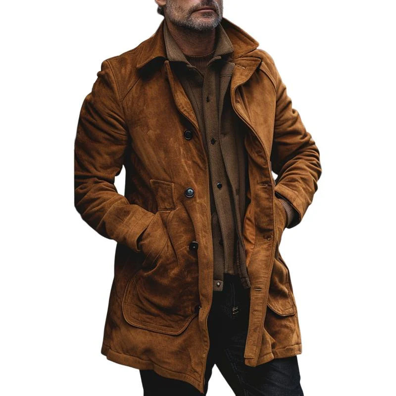 Men's Suede Vintage Single Breasted Coat 9261101613240