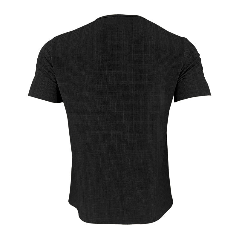 Men's Solid Color V-neck Short-sleeved T-shirt 9903258108088