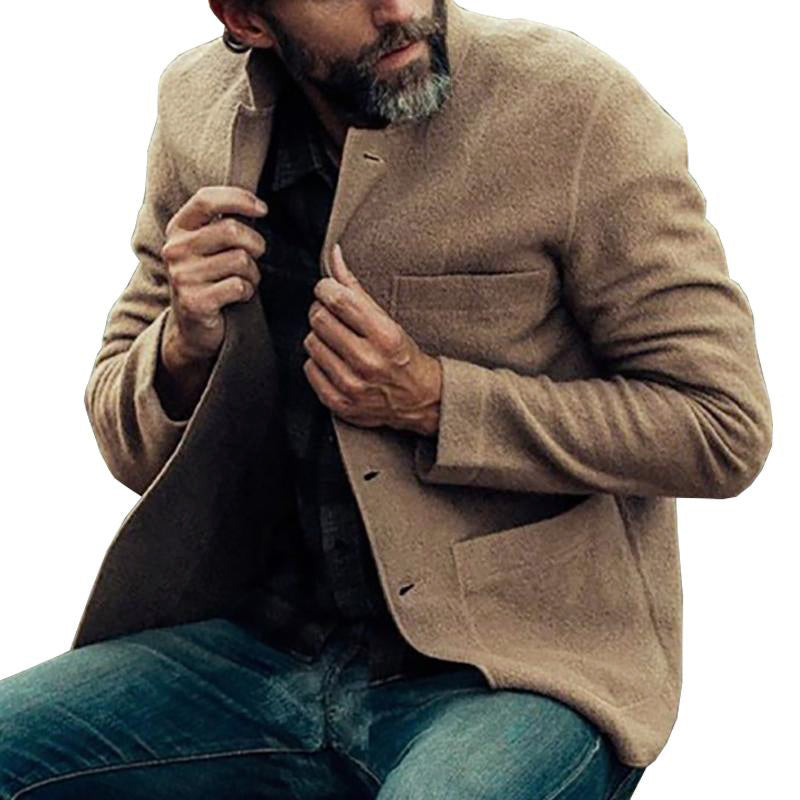 Men's Casual Stand Collar Single Breasted Blazer 9261083885752
