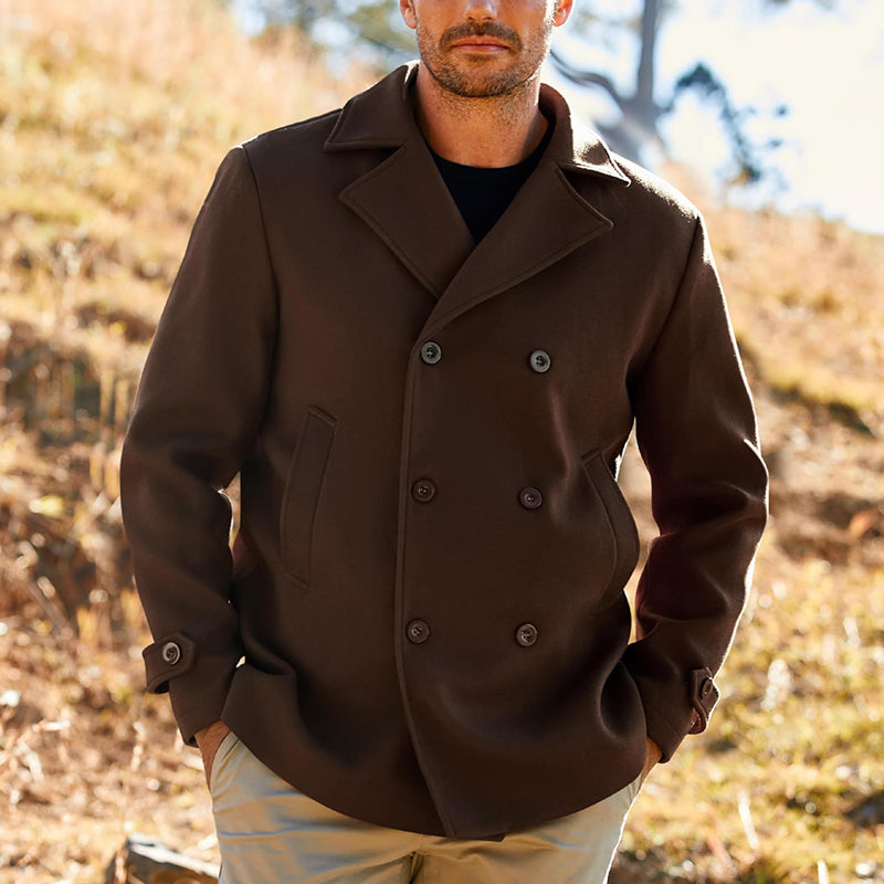 Men's Double Breasted Warm Winter Business Coat 9885842374840