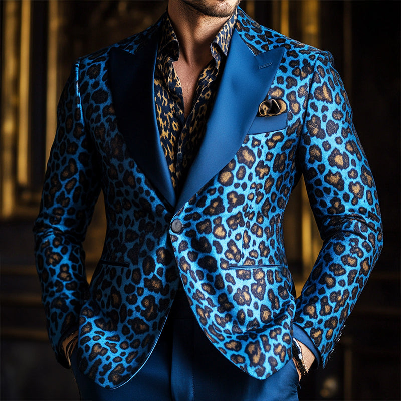 Men's Vintage Casual Leopard Print Blazer 9903251456184