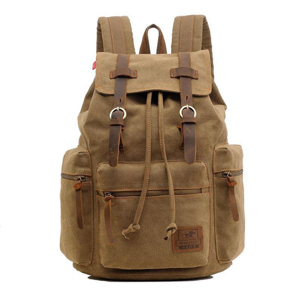 RUCKSACK AUS VINTAGE-CANVAS MIT MEHREREN TASCHEN UND KLAPPE