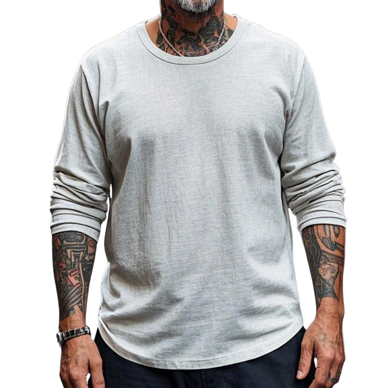 Men's Vintage Casual Round Neck Long Sleeve T-shirt 9905397334200