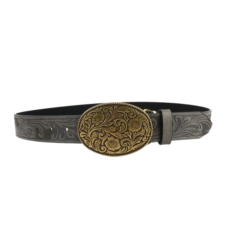 Men's Vintage Engraved Western Cowboy Leather Belt 9893976703160