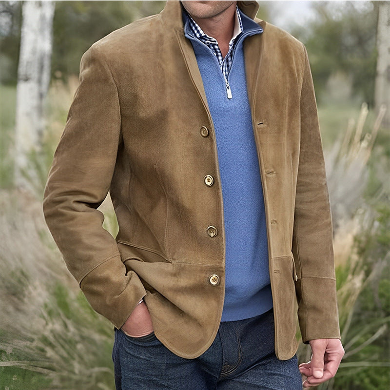 Men's Vintage Casual Lapel Pocket Decorated Coat 9885798072504