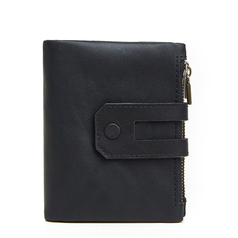 Men's Vintage Multi-Card Double Zip Leather Wallet 9890060796088