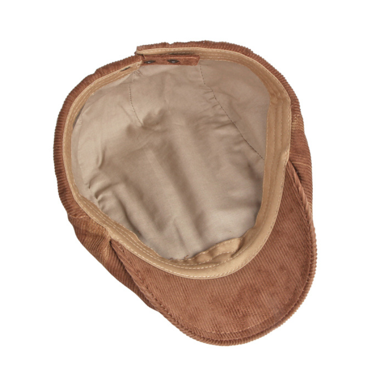 Men's Casual Check Corduroy Beret 9893976473784