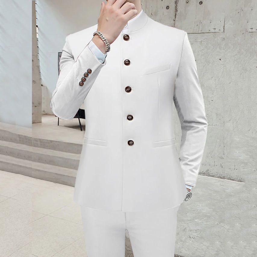 Men's Business Casual Stand Collar Single Breasted Blazer 9888556482744