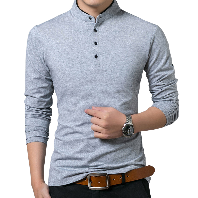 Men's Casual Comfort Henley Collar Cotton Blend Long Sleeve T-Shirt 9911546839224