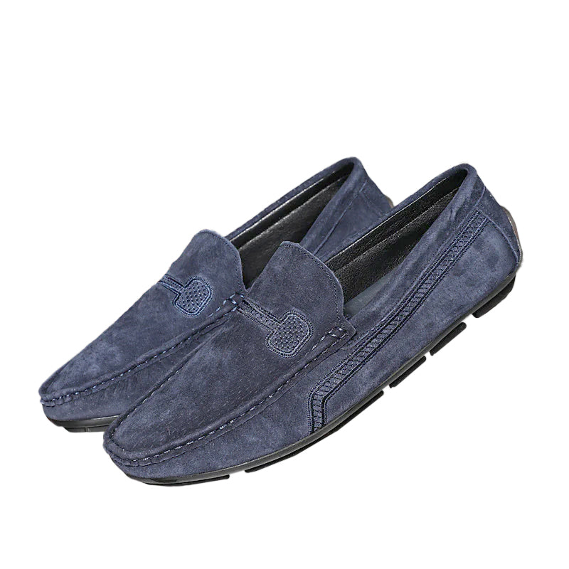 Men's Casual Solid Color Slip On Leather Flat Loafers Shoes 9888555663544