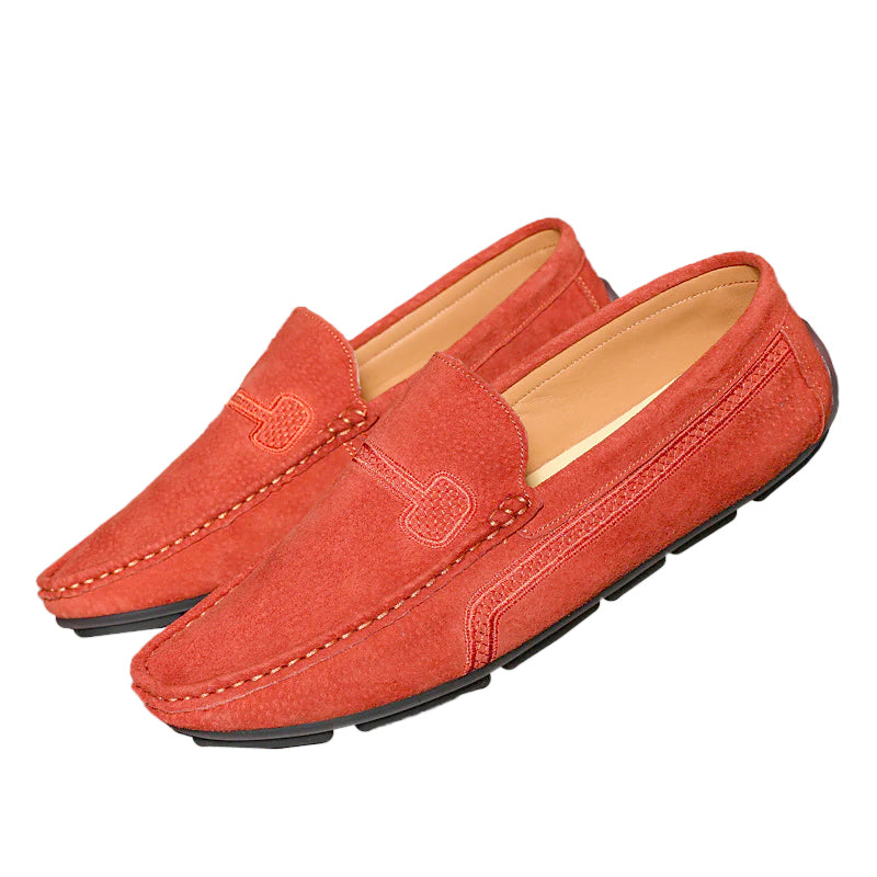 Men's Casual Solid Color Slip On Leather Flat Loafers Shoes 9888555663544