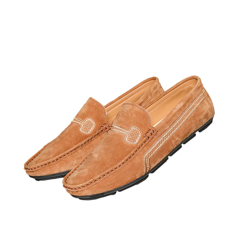 Men's Casual Solid Color Slip On Leather Flat Loafers Shoes 9888555663544