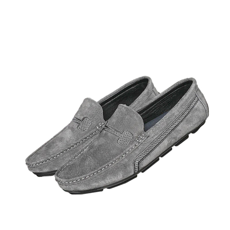 Men's Casual Solid Color Slip On Leather Flat Loafers Shoes 9888555663544