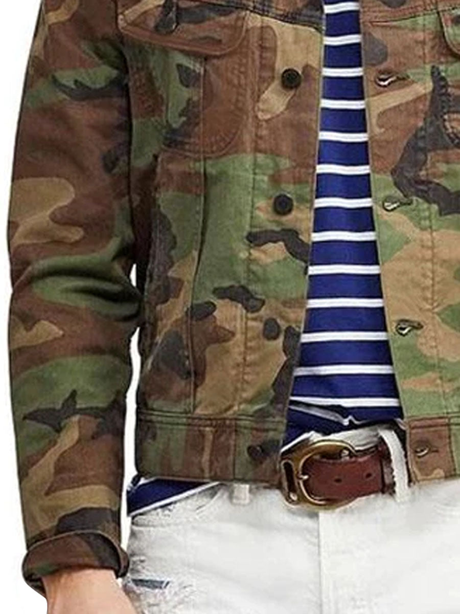 Men's Lapel Pocket Casual Camo Jacket 9888736116920