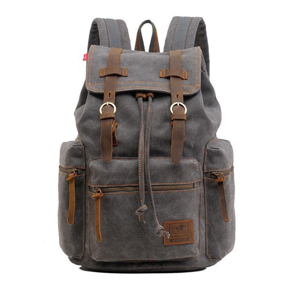 RUCKSACK AUS VINTAGE-CANVAS MIT MEHREREN TASCHEN UND KLAPPE