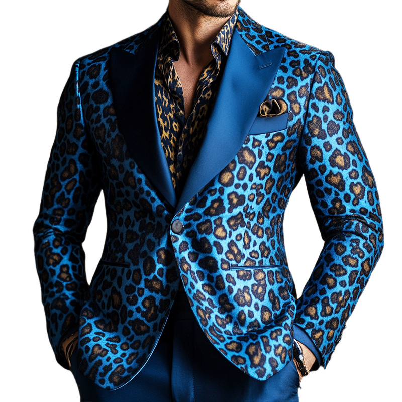 Men's Vintage Casual Leopard Print Blazer 9903251456184