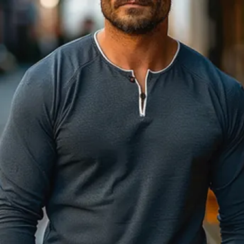 Men's Casual Crew Neck Long-Sleeved T-Shirt 9892391518392