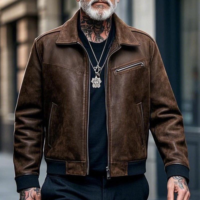 Men's Vintage Casual Lapel Suede Jacket 9902008598712