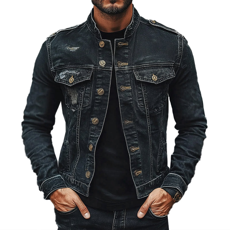 Men's Vintage Ripped Denim Jacket 9906101518520
