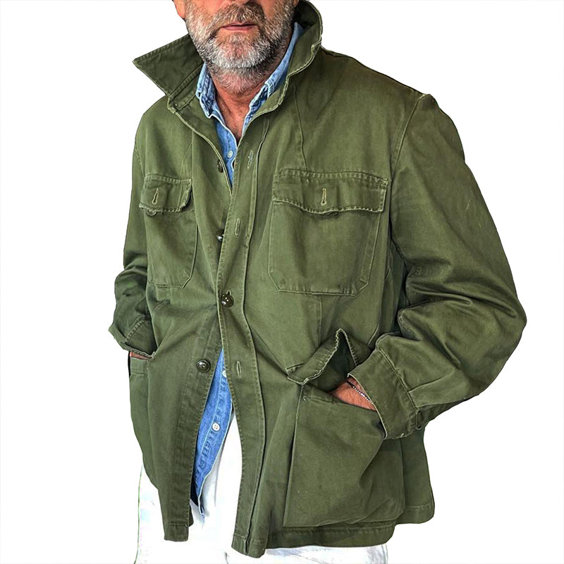 Men's Casual Vintage Lapel Pocket Jacket 9261088866488