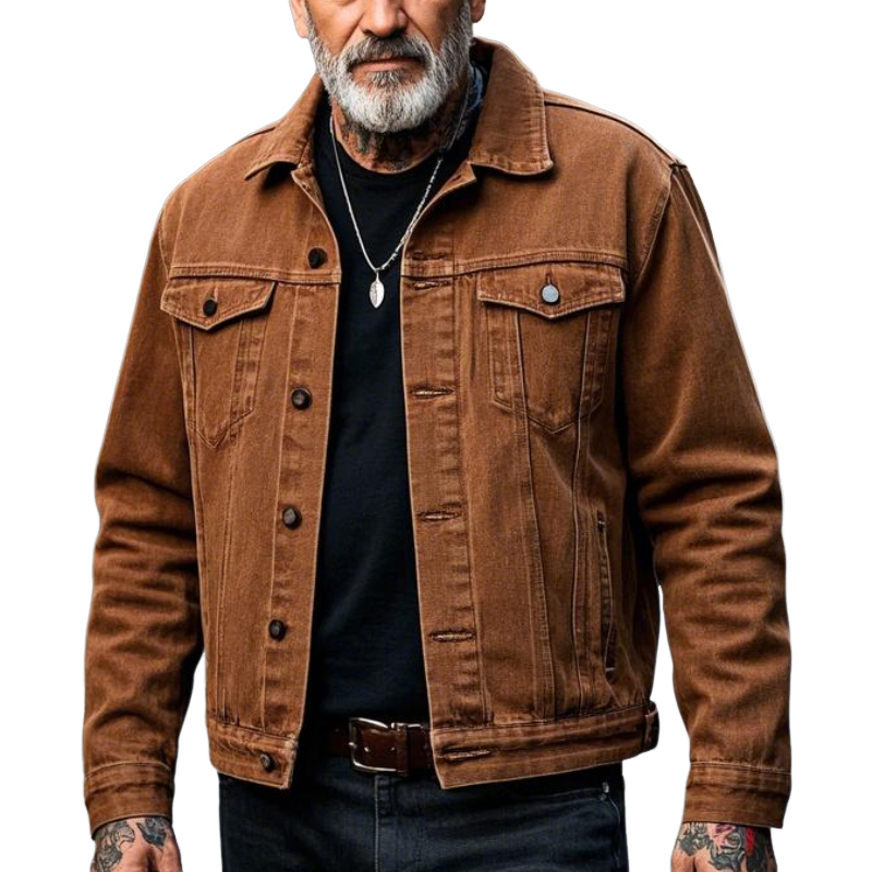 Men's Vintage Casual Lapel Denim Jacket 9902008500408