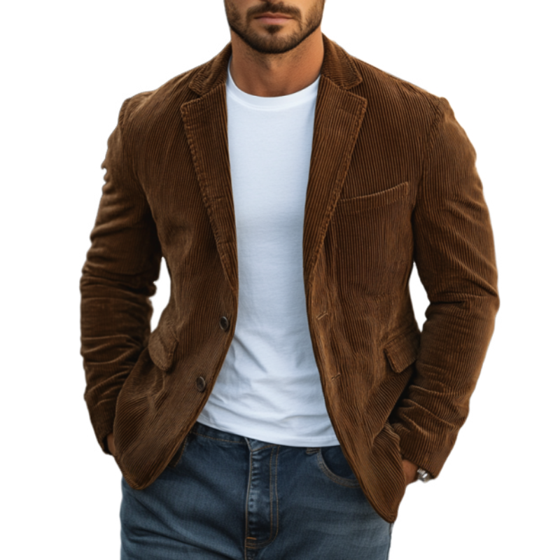 Men's Classic Casual Corduroy Slim Fit Blazer 9892386144440