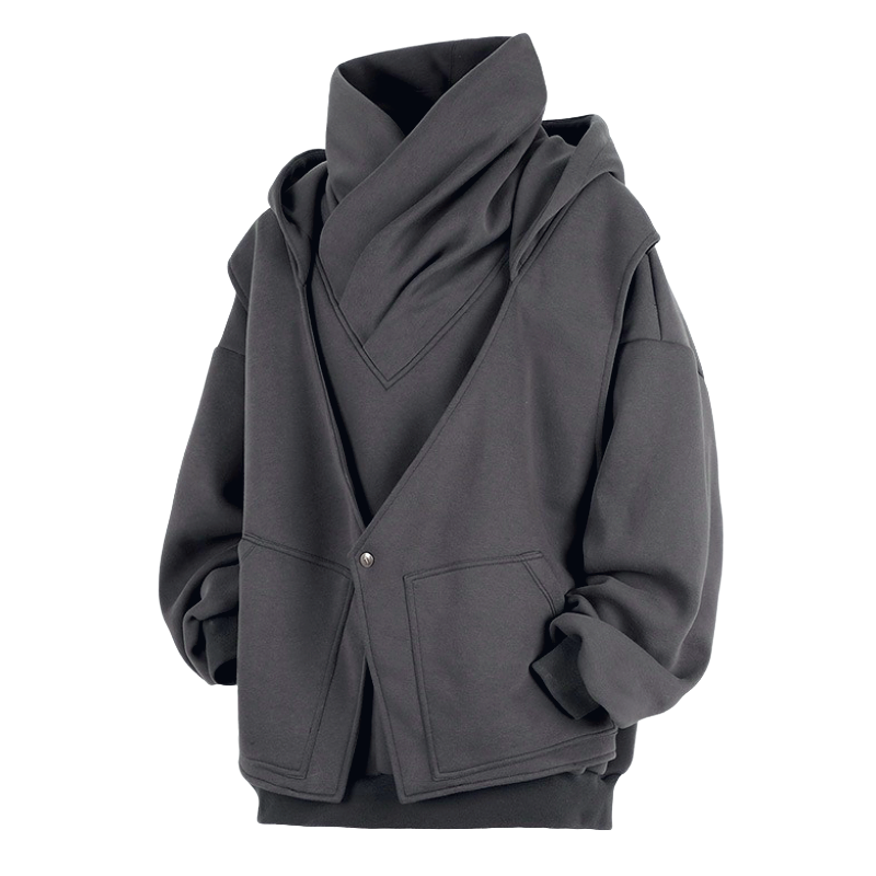 Men's Lightweight Casual Blended Hooded Fake Two-Piece Jacket 9907264651448