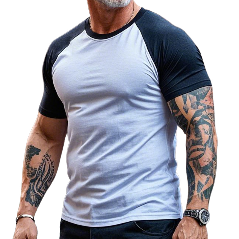 Men's Vintage Casual Round Neck Cotton Blend Short-sleeved T-shirt 9903253717176