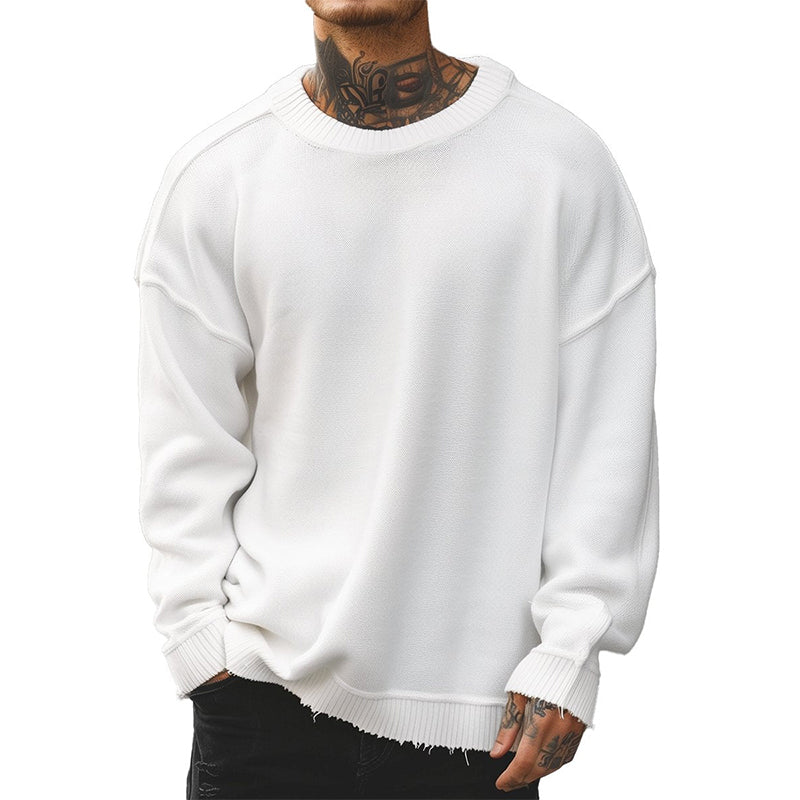 Men's Fashion Casual Loose Solid Color Sweater 9888736444600