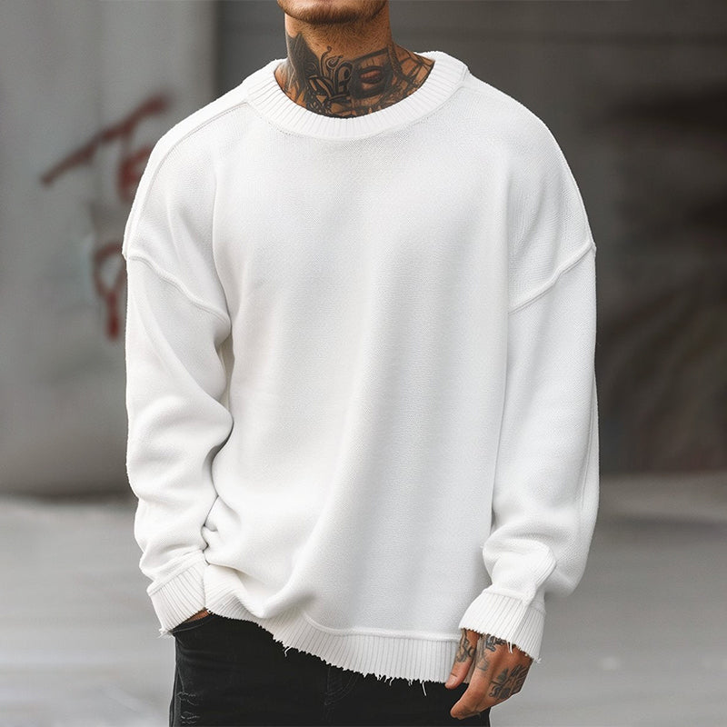 Men's Fashion Casual Loose Solid Color Sweater 9888736444600