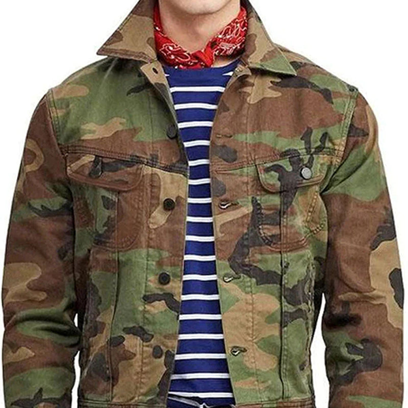 Men's Lapel Pocket Casual Camo Jacket 9888736116920