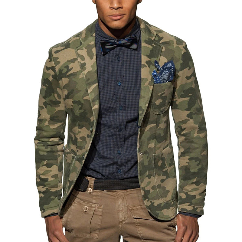 Men's Multi-Pocket Casual Camo Blazer 9888734871736