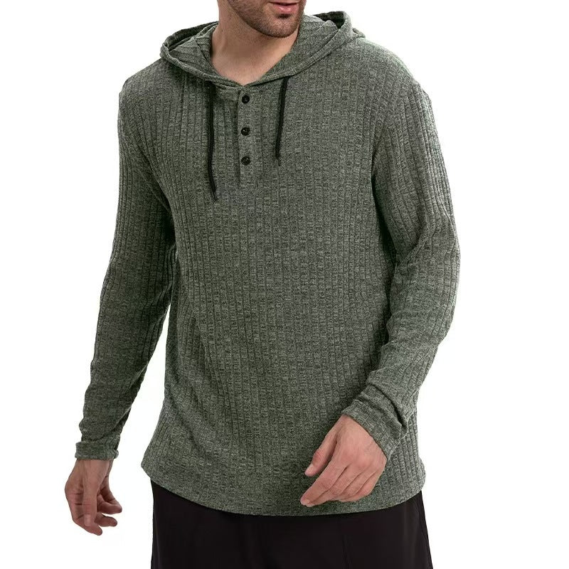 Men's Classic Casual Slim Fit Hooded Striped Long Sleeve T-Shirt 9901326467256