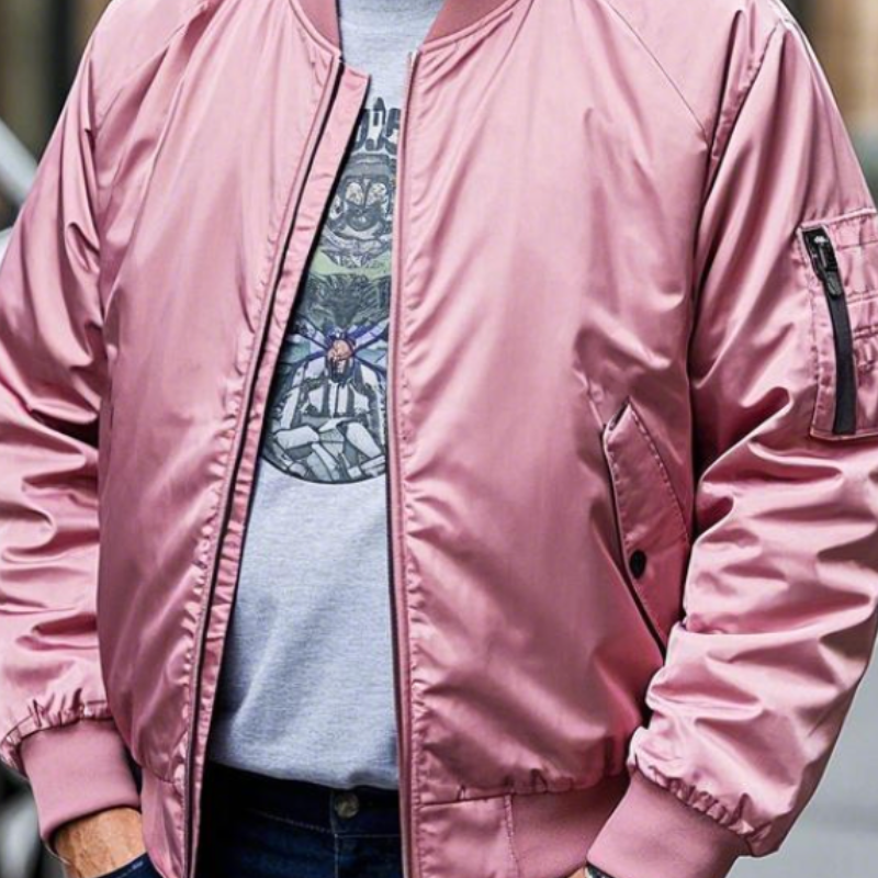 Men's Lightweight Casual Rib Collar Nylon Bomber Jacket 9906106007736