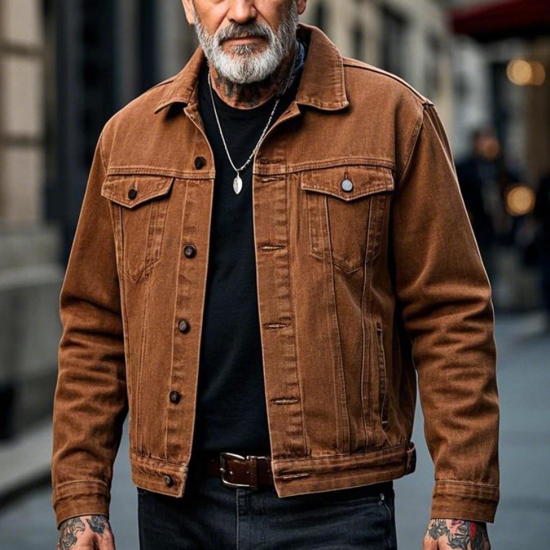 Men's Vintage Casual Lapel Denim Jacket 9902008500408