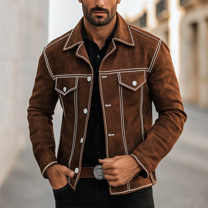 Men's Vintage Casual Lapel Suede 9879124050104