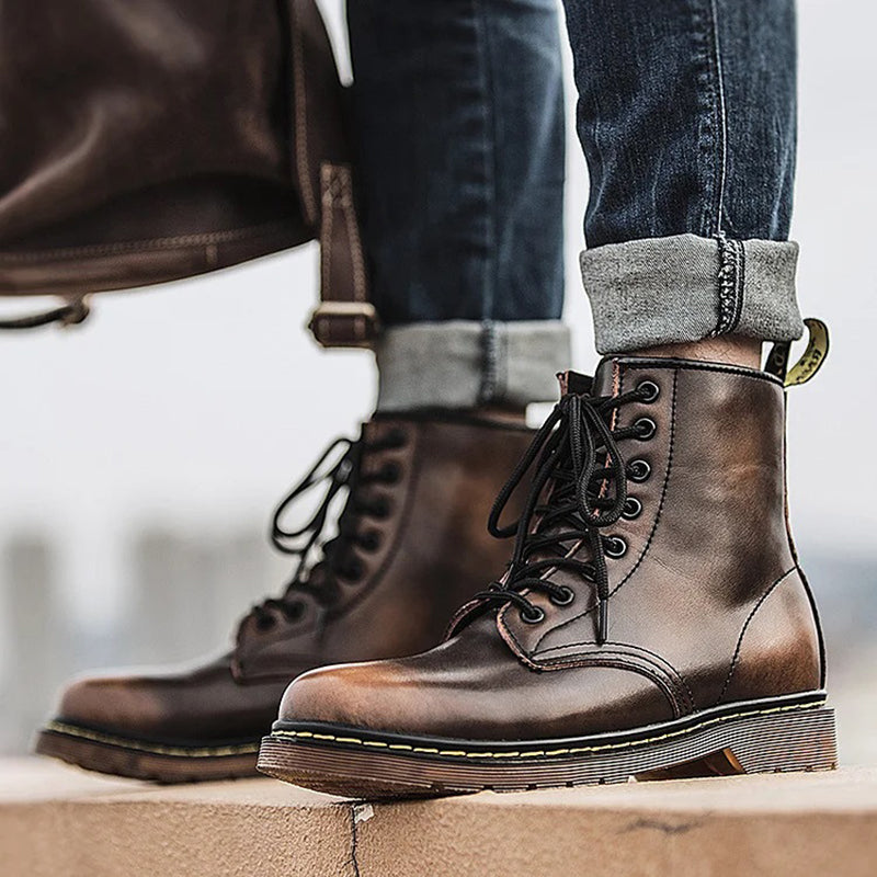 Men's Classic Leather Utility High-Top British Martin Boots 9891527033016