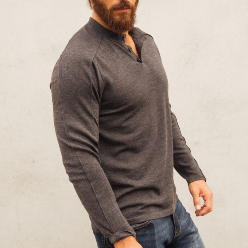 Men's Classic Casual Slim Fit V-Neck Knitted Long Sleeve T-Shirt 9893976211640