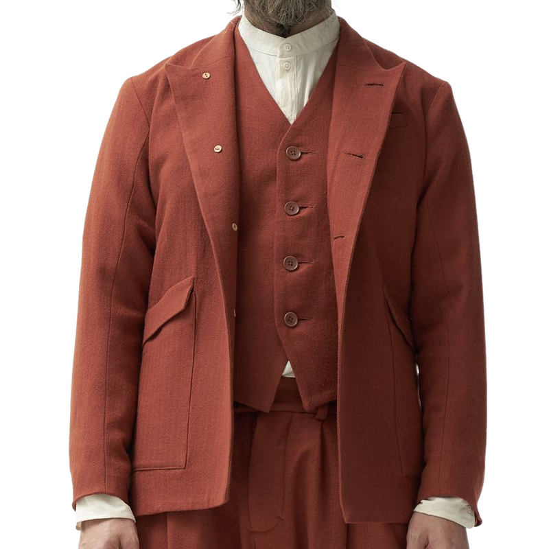 Men's Vintage Lapel Single-breasted Cotton and Linen Blazer 9891528409272
